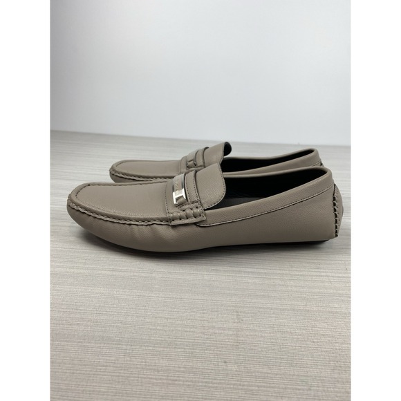 Calvin Klein Merve Gray Leather Driving Loafers With Logo -‎ Size 9 - Picture 4 of 10